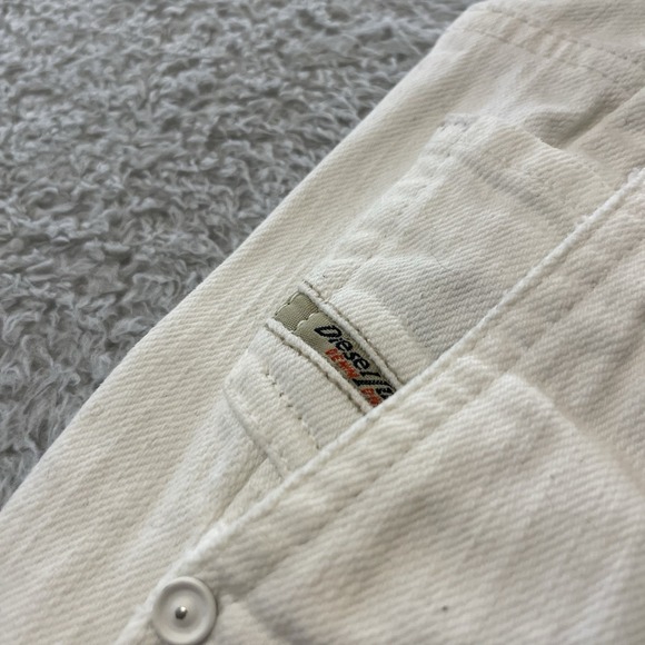 Diesel Industry Denim Jean Shorts Mens 34 White Button Fly Raw Hem - Picture 5 of 16